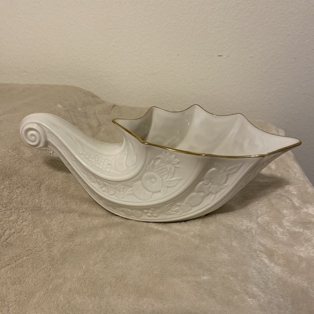 Lenox 1989 Large "Fruits of Life"  Cornucopia Horn of Plenty USA 14"